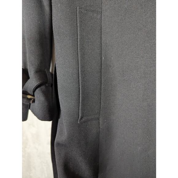 Ann Taylor Trench Coat Sz 8 MSRP $248 Wool/Rayon see descrip + photos true black - Picture 11 of 13